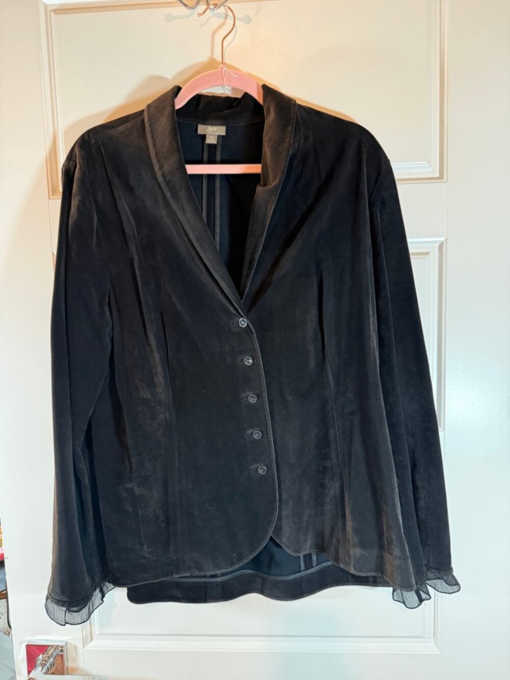J. Jill Women's Black Button-Up Jacket Size 14